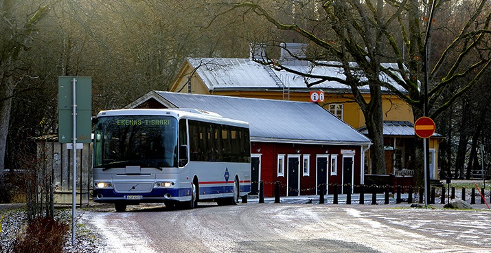 Bussens sluthållplats i Fiskars.